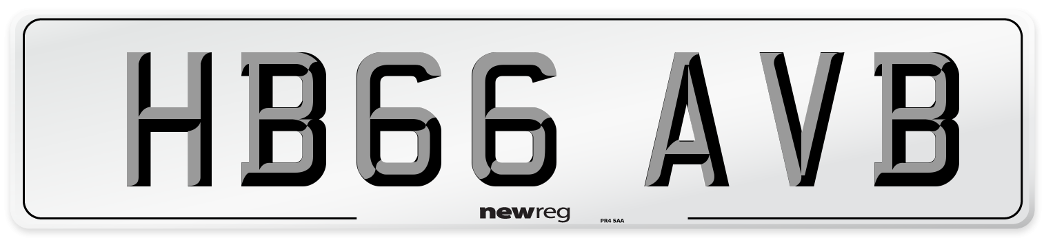HB66 AVB Number Plate from New Reg